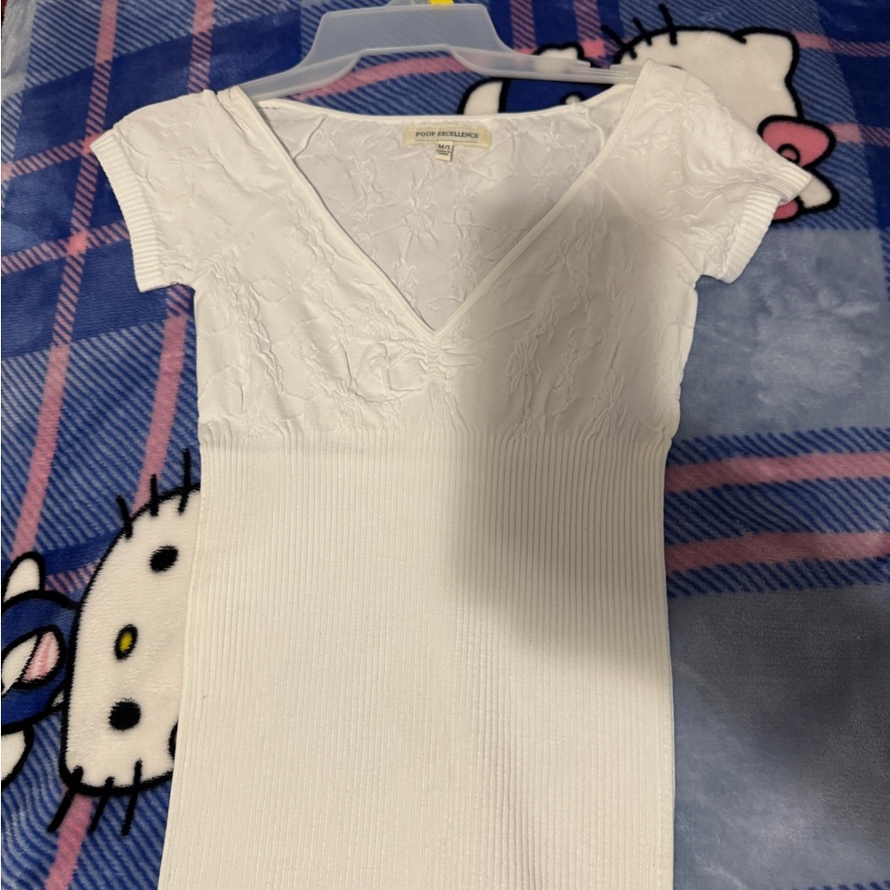 Poof! White Short Sleeve Top